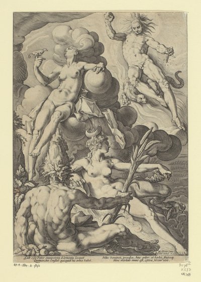 Die vier Elemente von Jacob Matham (attributed to)