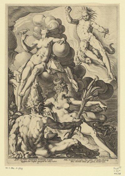 Die vier Elemente (Mythologische und allegorische Darstellungen) von Jacob Matham (attributed to)