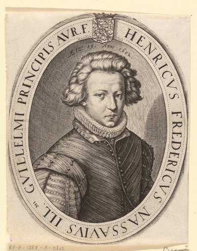 Friedrich Heinrich, Prinz von Oranien im Jahr 1602 von Jacob Matham