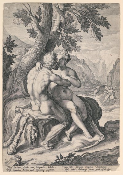 Herkules und Dejanira, aus einer Serie der Liebesgeschichten der Götter von Jacob Matham