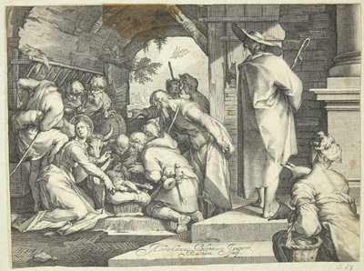 Die Anbetung der Hirten von Jacob Matham
