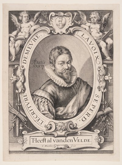 Jan van de Velde der Ältere, Kalligraph in Haarlem von Jacob Matham