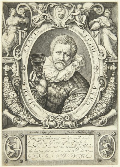 Porträt von Vincent Jacobsz. Coster von Jacob Matham