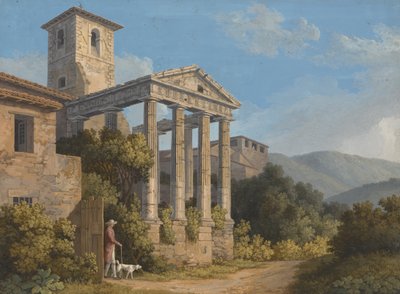 Der Tempel des Herkules in Cori bei Velletri von Jacob Philipp Hackert