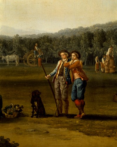 Ernte in Carditello, Detail von Jacob Philippe Hackert
