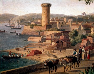 Landschaft von Gaeta (Gaete) mit Ziegelfabrik (Detail). Gemälde von Jacob Philipp Hackert, genannt Hackert d
