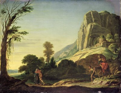 Landschaft mit dem Treffen von Moses und Aaron auf dem Berg Horeb, 1626 oder 1620 von Jacob Symonsz Pynas or Pinas
