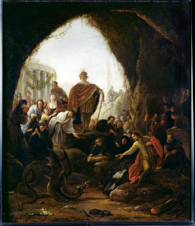 Daniel tötet den Drachen von Baal von Jacob Willemsz de Wet or Wett