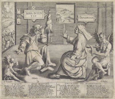 Allegorie mit Personifikationen der Guten Absicht (Bona Intentio) und der Zwietracht (Discordia) von Jacob de Gheyn (I) (circle of)