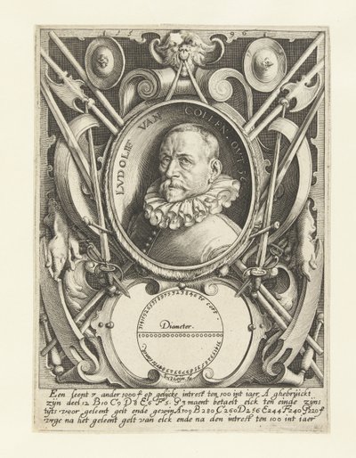Porträt von Ludolf van Ceulen im Alter von 56 Jahren von Jacob de Gheyn (II)