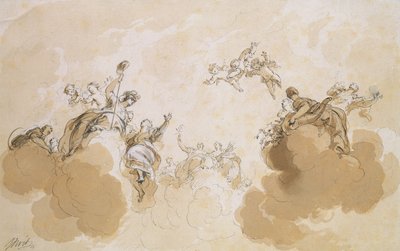 Entwurf für eine Decke im Valkenburg-Haus, Haarlem von Jacob de Wit