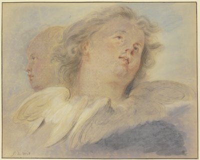 Zwei Engelsköpfe von Jacob de Wit