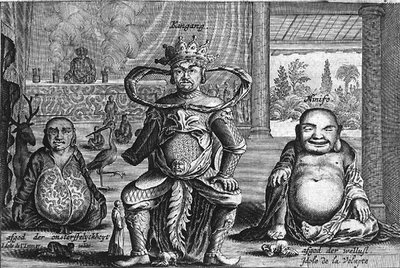 Chinesische Götter einschließlich Shou-hsing, der Gott der Langlebigkeit, aus einem Bericht einer niederländischen Gesandtschaft nach China von Jacob van Meurs