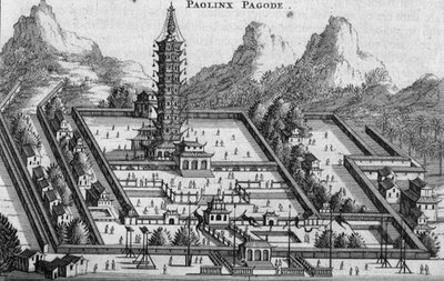 Die Paolinx-Pagode, aus einem Bericht über eine niederländische Gesandtschaft nach China von Jacob van Meurs