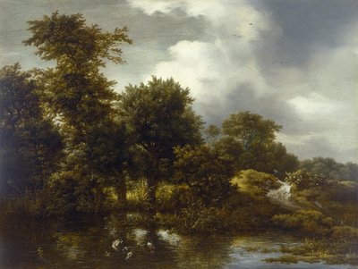 Waldlandschaft mit einem Teich von Jacob van Ruisdael