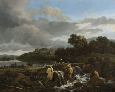 Landschaft mit Kaskade von Jacob van Ruisdael