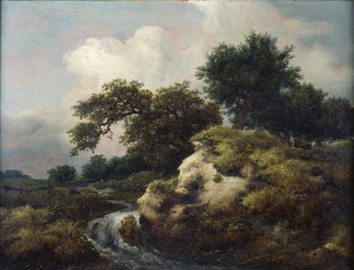 Landschaft mit Düne und kleinem Wasserfall von Jacob van Ruisdael
