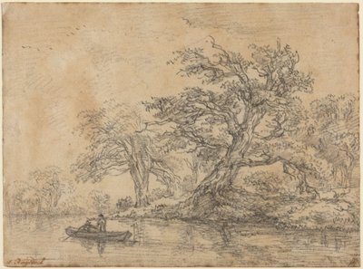 Alte Bäume an einer Böschung von Jacob van Ruisdael