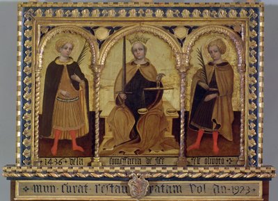 Gerechtigkeit zwischen St. Felix und St. Fortunato von Jacobello del (attr. to) Fiore