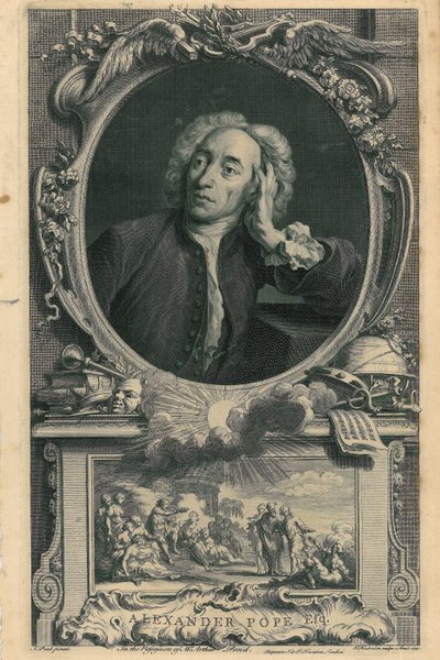 Alexander Pope von Jacobus Houbraken