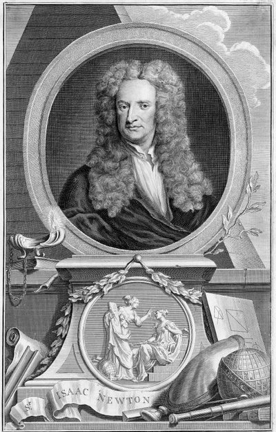 Isaac Newton 1642-1727, englischer Mathematiker, Astronom und Physiker, 1738 von Jacobus Houbraken