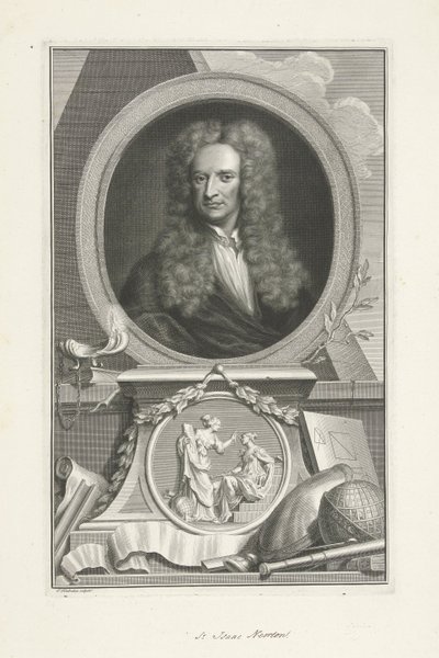 Sir Isaac Newton (1642-1726), englischer Physiker und Mathematiker von Jacobus Houbraken