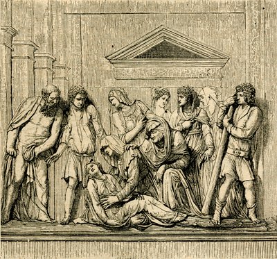 Der heilige Antonius belebt eine ertrunkene Frau wieder, Marmorrelief von Jacopo Sansovino, Basilika des heiligen Antonius von Padua, Padua, Venetien, Italien von Jacopo (1486 1570) Sansovino