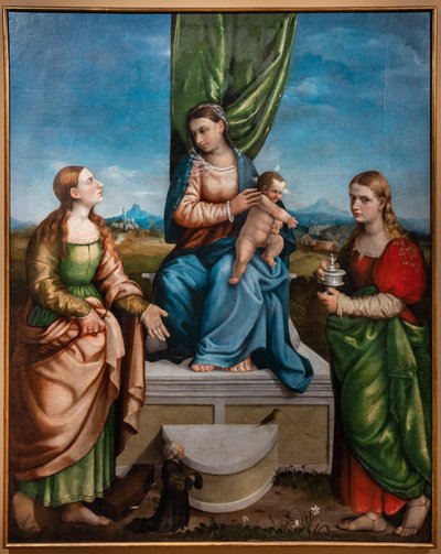 Thronende Madonna mit Jesuskind zwischen den Heiligen Katharina und Maria Magdalena, drittes Jahrzehnt des 16. Jahrhunderts von Jacopo (1510 92) Bassano