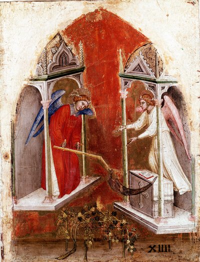 Polyptychon der Apokalypse: Inneres linkes Panel. Die Ernte von Jacopo Alberegno
