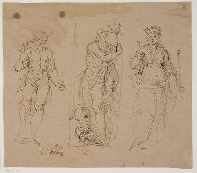 Neptun flankiert von Vulkan(?) und der Personifikation einer Stadt von Jacopo Palma