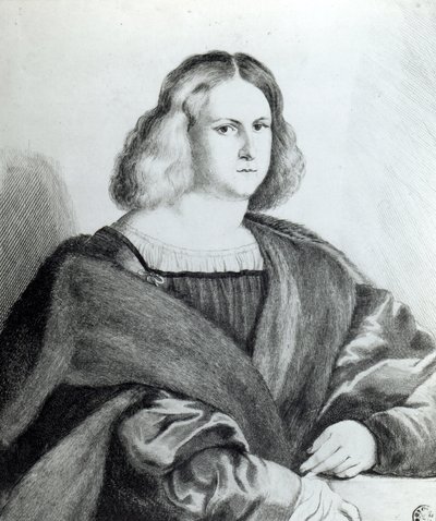 Porträt eines jungen Mannes, Druck von Wenceslaus Hollar, 1650 von Jacopo Palma