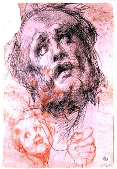 Studie des Kopfes von St. Joseph, des Kopfes eines Kindes und einer Faust für die 