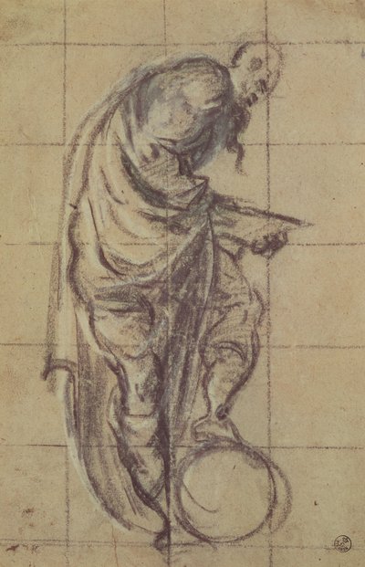 Ein Philosoph, der auf einem Globus steht von Jacopo Robusti Tintoretto