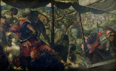 Schlacht zwischen Türken und Christen, ca. 1588-89 von Jacopo Robusti Tintoretto