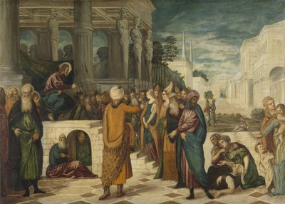 Christus mit der Ehebrecherin von Jacopo Robusti Tintoretto