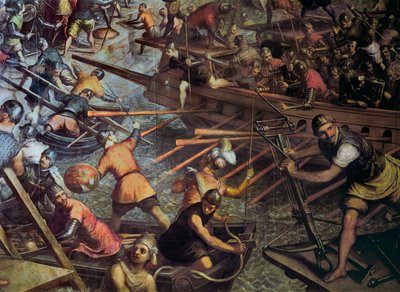 Die Eroberung von Konstantinopel 1204 (Episode des 4. Kreuzzugs) (Detail) Gemälde von Jacopo Robusti (Tintoretto) (1518-1594) von Jacopo Robusti Tintoretto