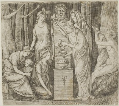Opfer an Priapus, die kleinere Platte von Jacopo de