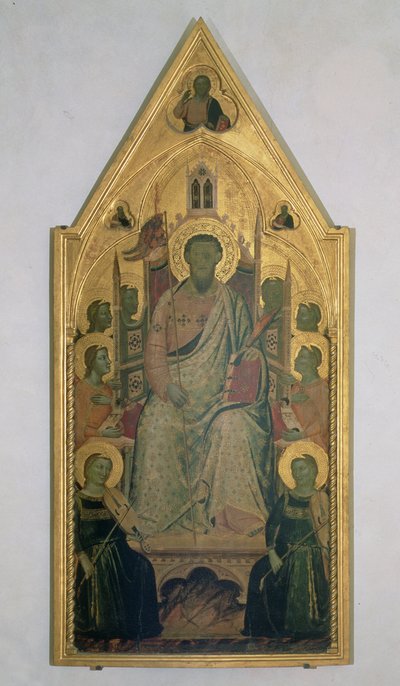 St. Bartholomäus auf dem Thron mit Engeln von Jacopo del Casentino