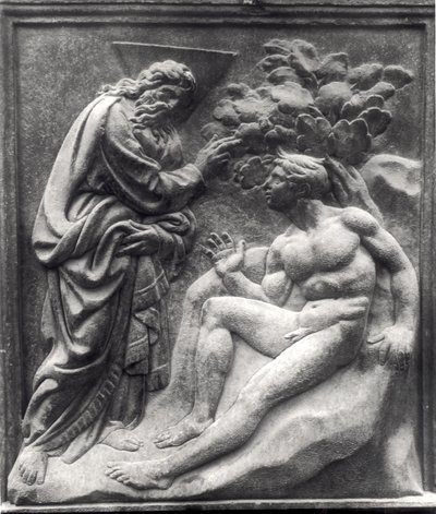 Erschaffung Adams, Tafel von der Porta Magna, ca. 1430 von Jacopo della Quercia