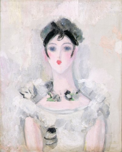 Porträt einer jungen Frau mit Spitzenmieder, ca. 1925-6 von Jacqueline Marval