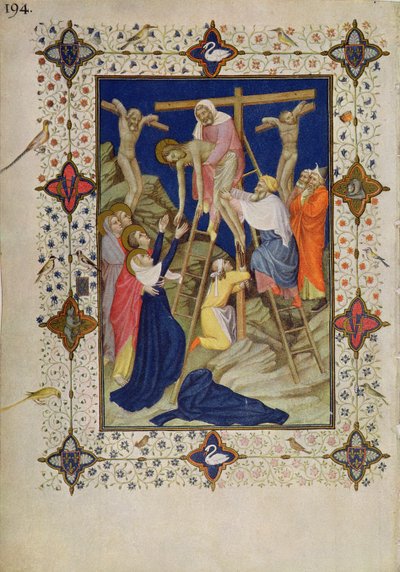 MS 11060-11061 Stunden des Kreuzes: Vesper, die Kreuzabnahme von Jacquemart de Hesdin