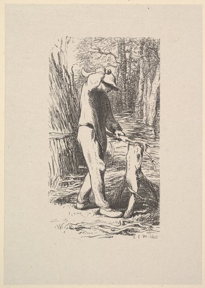 Holzfäller macht ein Bündel, 1853 von Jacques Adrien Lavieille