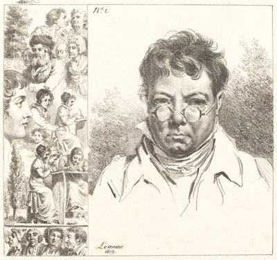 Selbstporträt und andere Köpfe von Jacques Antoine Marie Lemoine