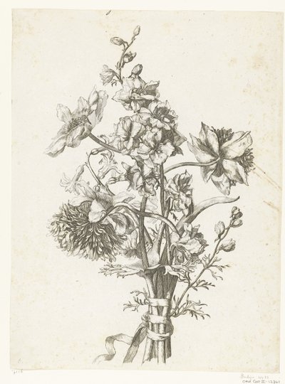 Blumenstrauß mit Anemonen, Hyazinthe und Rittersporn von Jacques Bailly (I)