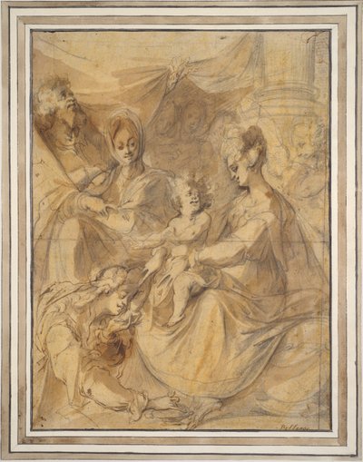 Heilige Familie mit den Heiligen Anna und Maria Magdalena von Jacques Bellange