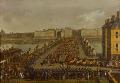 Die kaiserliche Prozession auf dem Weg zur Krönungszeremonie am 2. Dezember 1804, 1805 von Jacques Bertaux