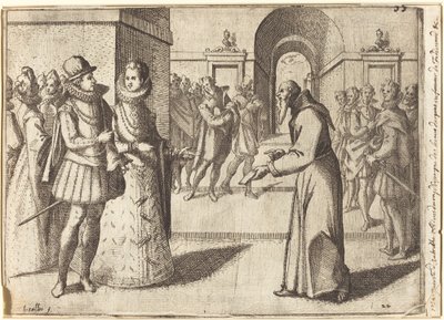 Ein Kapuziner bringt den Dank des Königs von Bayern [recto] von Jacques Callot