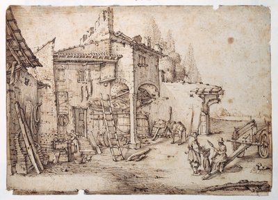 Ein italienischer Bauernhof von Jacques Callot