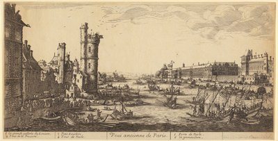 Ansicht des Louvres, Blatt 1 der Folge „Die zwei großen Paris-Ansichten“ von Jacques Callot