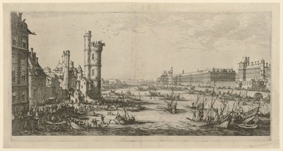 Ansicht des Louvres, Blatt der Folge "Zwei große Ansichten von Paris" von Jacques Callot